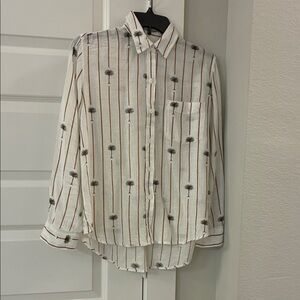 Rails Charli Palm Striped Linen Blend Button Up Shirt